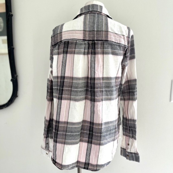 Van's Women's Flannel Button Down Shirt Light Pink & Grey XL - Picture 2 of 7